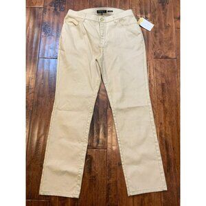 Lafayette 148 New York Gold Shimmer Thompson Straight Leg Pants Jeans, Size 6